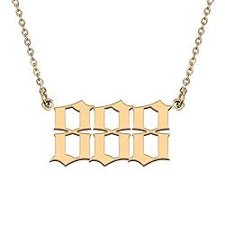 GR859C Lucky Number Necklace 888 Gold Pendant Angel