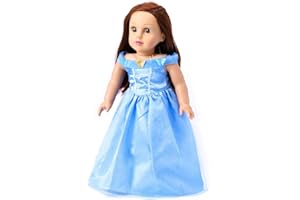 MIKYRA 18-Inch Girl Doll Clothes Princess Cinderella Dress Costume Fits 18” Dolls (Cinderella-1)