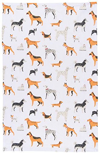 Now Designs Cotton Kitchen Towel, Dog Days Print