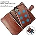 CASEOWL Case Wallet with Magnetic Detachable Case,9 Card Slots,Wrist Strap, 2 in 1 Folio Flip Premium PU Leather Wallet Case for X/XS/10/10s 5.8 inch (Brown)