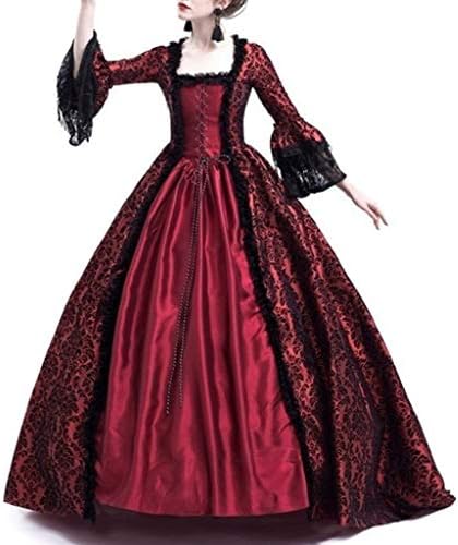 Women Halloween Medieval Victorian Cosplay Costume,Renaissance Gothic Princess Party Dresses