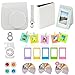 Fujifilm Instax Mini 9 or Mini 8 Instant Film Camera Accessories Bundle. White 11 Piece Gift Box Fuji Accessories Kit Includes: Case + Strap, Fujifilm Albums, Filters, Selfie Lens, 60 Stickers & More