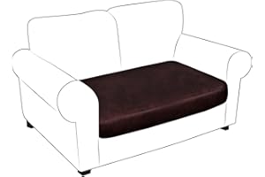 MOLASOFA Leather Like Loveseat Couch Cushion Covers Sofa Seat Slipcovers Sets Couches Furniture Protector for Sectional Loveseat Pets Friendly Kids Stretch Spandex Fabric (1 Cushion Loveseat, Red)