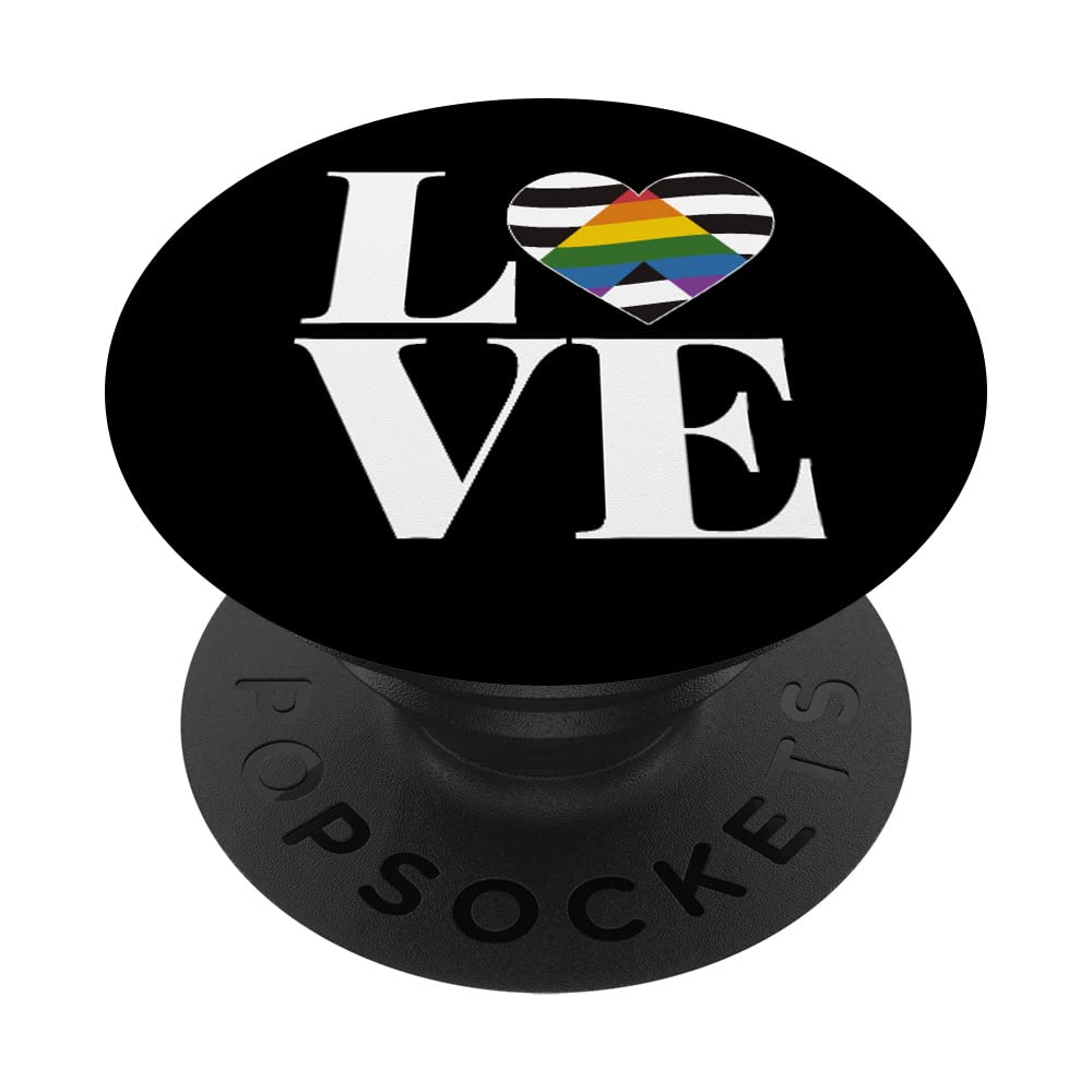 LOVE Straight Alliance Shirt Straight Ally Pride Flag PopSockets Adhesive PopGrip
