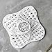 Shower Drain Hair Trap with Stickers, Hair Catcher Shower Drain, Silicone Drain Hair Catcher … (3 PACK, White)