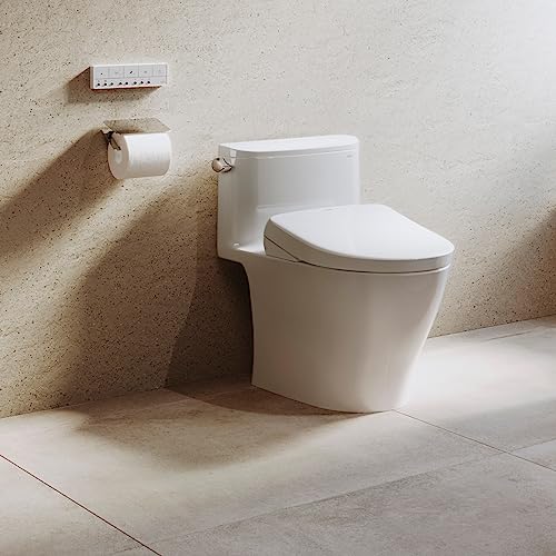 TOTO® WASHLET®+ S7A Electronic Bidet Toilet Seat with EWATER+® Bowl and Wand Cleaning, Auto Open and Close Contemporary Lid, Elongated, Cotton White - SW4736AT40#01
