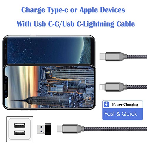 USB C to USB Male Adapter, Acessorz Mini Hi-speed USB C Female (Type-C) to USB A Male (Type-A) Fast Charging Sync Connector Converter OTG Adapter for Laptop / Wall Car Charger with USB A Interface - Thumbnail 2