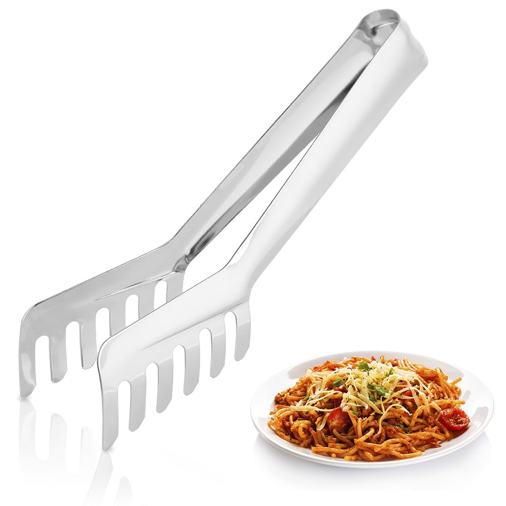 Spaghetti Tongs - Comb Shaped non-toxic Stainless Steel Spaghetti Tongs Noodles Pasta Clip rust-proof Kitchen Cooking Tool
