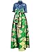 Huiyuzhi Womens African Print Dashiki Dress Long Maxi A Line Skirt Ball Gown (L, Tender Green)