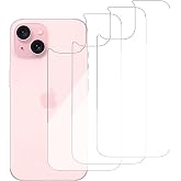 iCsapr 3 Pack Glass Back Screen Protector for iPhone 15/14/13 6.1 Inch | 9H Hardness HD Back Tempered Glass, Scratch Resistant,Easy Install,rear glass protector