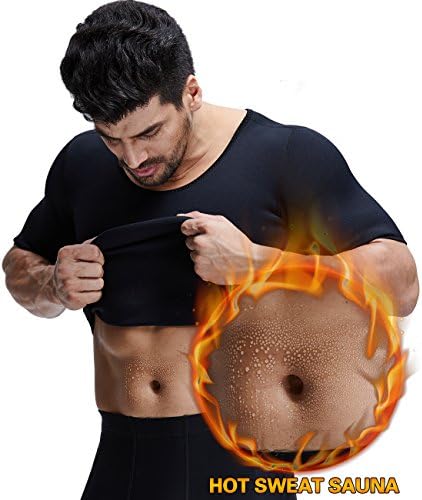Tooklanet Men's Hot Sweat Body Shaper Tummy Fat Burner Slimming Sauna Shirts Black by (XL)