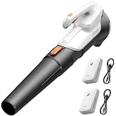 Litheli Cordless Leaf Blower with 2 Batteries (Works as Portable Power Bank), Ultra-Lightweight Electric Blower for Driveways, Patios &amp; Decks, 2-Speed 350CFM for Dry Leaves, Dust &amp; Car Drying