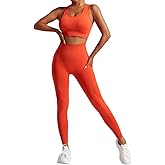 SJBSJB 2 Piece Workout Sets for Women Sports Bras and High Waisted Leggings Yoga Outfits Set for Women