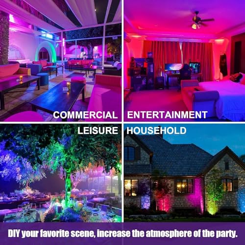 OUSIDE 2PCS 200W Reflector Led Exterior RGB, Luz de Inundación LED RGB, RGB Que Cambia de Color, IP65 a Prueba de Agua, Para Iluminación Escénica, Neón, Boda, Halloween, Navidad, Fiesta