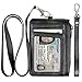 Teskyer Minimalist Wallet, Slim Wallet with Neck Lanyard and Wrist Strap, Credit Card Holder Wallet, RFID Blocking Front Pocket Wallet for Men Women, Black