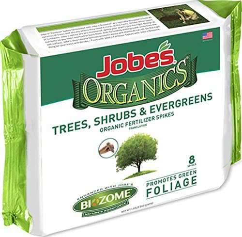 Jobe's Organics Trees Shrubs & Evergreens 5-5-5 Fertilizer Spikes 8 pk
