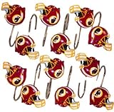 Washington Redskins Set 12 Bathroom Shower Curtain Hooks