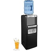 Frigidaire 3-in-1 Ice & Water Machine – Hot or Cold Top-Load Water Cooler Dispenser for 5 Gal Bottle – Built-in Bullet Ice Ma