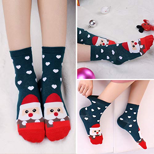 Christmas Cotton Socks,Aniwon 6 Pairs Funny Christmas Holiday Socks Printed Crew Socks Soft Warm Winter Casual Socks for Women Men