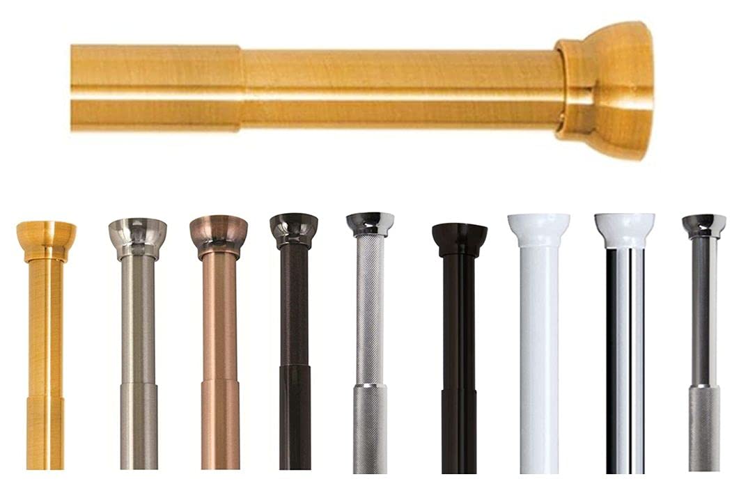 Spirella Crete Shower Curtain Rail, aluminium, Gold, 75 – 125 cm