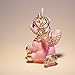 TBJSM Super Cute Gold Fly Unicorn Cake Cupcake Topper Birthday Gifts Wish Candle Wedding Party Decorations (Pink)
