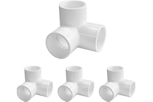 LESSO AMERICA LESSO 4 pcs 1/2“ Tee PVC Fitting 3 Way Elbow Connector, Furniture Grade 90 Degree Elbow Side Outlet, PVC Corner Fittings for Building Furniture Greenhouse Shed Pipe Fittings Tent Connection