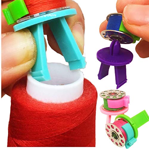 PeavyTailor Bobbin Buddies 8 pcs Bobbin Holder Clamp Keep Wound Bobbins and Matching Thread Spools Together #6
