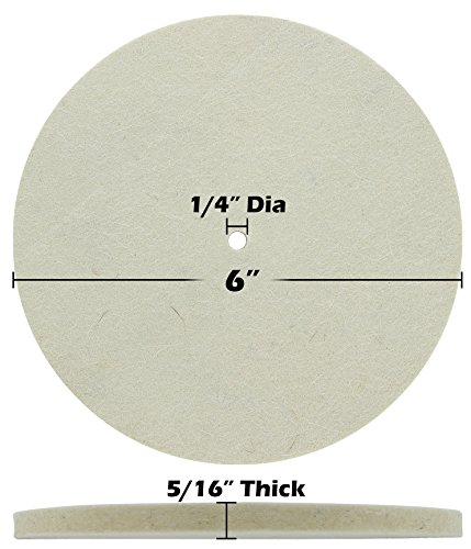 Drixet 6 Inch White Wool Polishing Wheel â€“ Polishing Disc Pad to Polish Martials Such as Nonferrous Metals (Copper, Sheet Metal, Aluminium, Brass & Plastics)