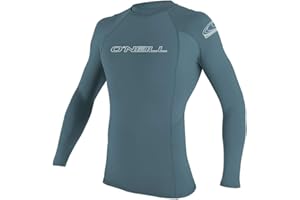 O'NEILL O' NEILL Men's Basic Skins 50+ Long Sleeve Rash Guard, Dusty Blue, 2XL