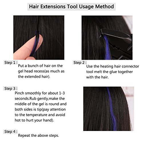 Professional Hair Extension Tool Fusion Hair Connector Heat Iron Wand Melting Tools, with Adjustable Temperature Setting (210℉ - 390℉), Dual Voltage, Black, BLUETOP