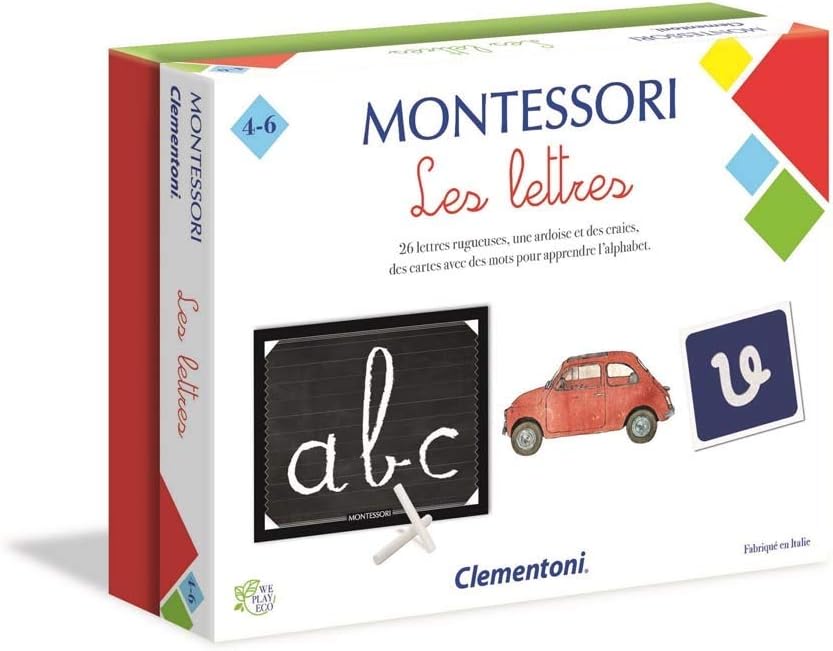 Clementoni Montessori Les Lettres, 52374.0, Multi-Colour, Multicolored