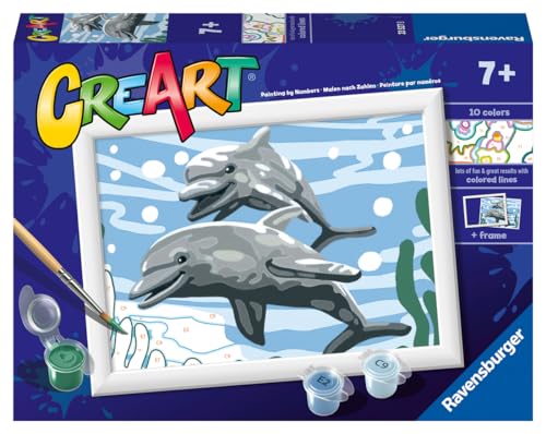 Ravensburger Pod of Dolphins Paint by Numbers Kit for Kids - 23527 - Painting A…