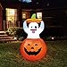 Joiedomi 5 FT Halloween Inflatable Ghost Outdoor Decorations, Blow Up Yard Decorations in Pumpkin, Blow Up Ghost Inflatable with LEDs for Cute Halloween Decor