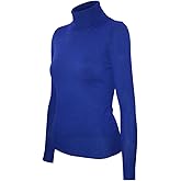 Cielo Womens Solid Basic Stretch Turtleneck Pullover Knit Sweater