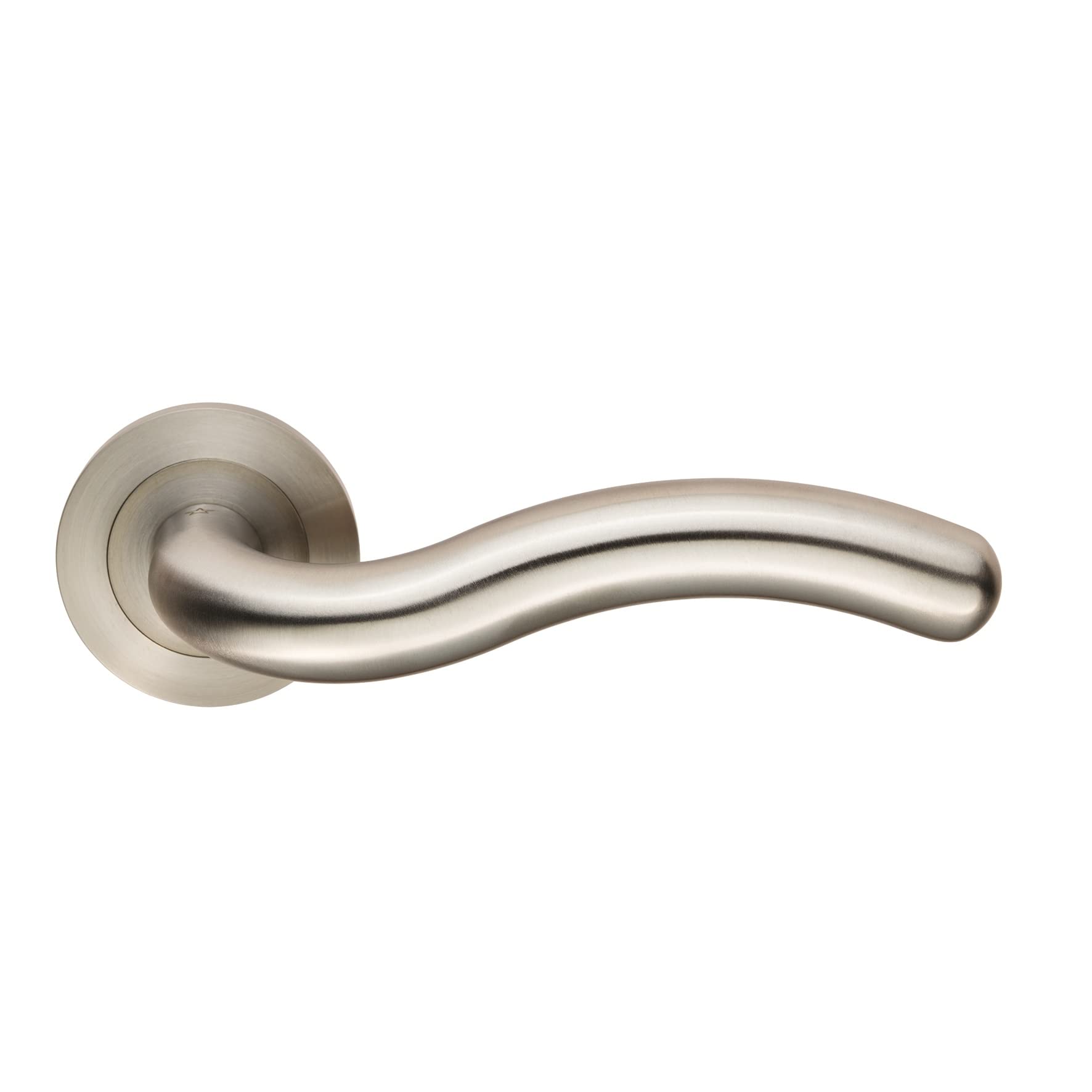 Carlisle Brass Derwent Door Handle on Round Rose in Satin Stainless Steel