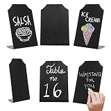 MyGift 6 Inch Small Black Erasable Chalkboard Memo Message Signs, Wedding & Event Place Cards, Set of 6
