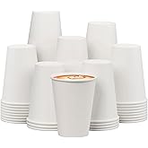 ECOEXTRA Coffee Cups 12 oz 300 Pack, 12 oz Paper Cups, Hot Beverage Drinking Cups, White Paper Hot Disposable Coffee Cups, Suitable for Party, Picnic, Travel, and Events