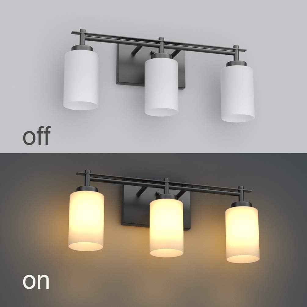 Black Vintage Vanity Light, Aipsun Bathroom Vanity Lighting Fixtures Industrial Vanity Light for Bathroom Black Wall Light Over Mirror(Exclude Bulb): Home Improvement