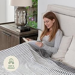 GO Fleece Blanket Black and White Throw Blanket