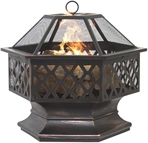BCP Hex Shaped Fire Pit Outdoor Home Garden Backyard Firepit Bowl Fireplace