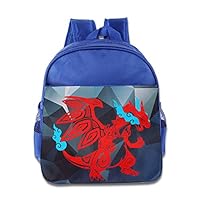 Logon 8 Poke Mega Charizard Tattoo Lovely Backpacks RoyalBlue For 3-6 Years Olds Boys