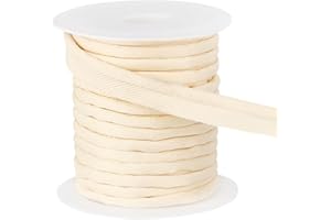 BENECREAT 15Yard Moccasin Piping Cord Trim, 5/8 inch Wide Polyester Bias Tape Piping, Binding Lip Cord Trim for Sewing Dresse