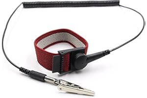 MOBUDY Anti Static Wrist Strap with grounding Wire ESD Anti Static Wristband Adjustable Coiled Cord Anti Shock Wristband (1)