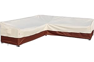 Westblue Outdoor Sectional Cover-V-Shaped Patio Furniture Covers Waterproof Rip-Stop Anti-UV 600D Heavy Duty Outdoor Couch Cover with 3 Air Vent Sofa Cover 110''L （110''L） 33.5''D 31''H