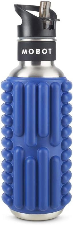 MOBOT Unisex's Grace Reusable Stainless Steel Foam Roller Water Bottle, Blue, 0.75 Litre