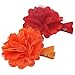 12pcs 2'' Satin Silk Carnation Rose Fabric Flower With Lined Hair Clips
