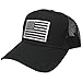 AC Racing USA American Flag Patch Snapback Trucker Mesh Cap - Black, Black/White Patch