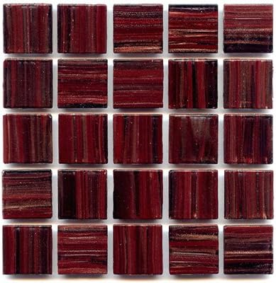 3/4" Glass Tile - P 63 Deep Garnet - 1 lb Bag Hakatai Brand Mosaic Tile