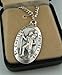 Silver Toned Base Saint Christopher Travel Transportation Medal, 1 3/8 Inch