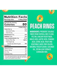Anillos de melocotón SmartSweets, bolsas de 1.8 oz (caja de 12), caramelo con bajo consumo (0.11 oz) y...